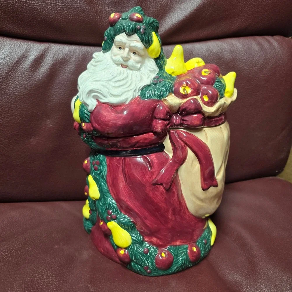 Vintage 1994 Santa Cookie Jar Dayton Hudson Fine Earthenware Christmas Decor